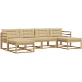 vidaXL Outdoor-Sofagarnitur 6 Stk. Weiß und Beige