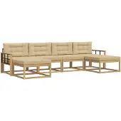 vidaXL Outdoor-Sofagarnitur 6 stk. Weiß und Beige