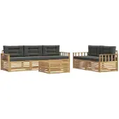 vidaXL Outdoor-Sofagarnitur 6 stk. Weiß und Anthrazit