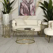 Dmora Couchtisch Ibar 70x70x54,5h cm gold 4er-Set Tische