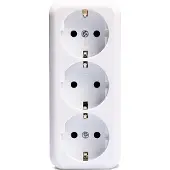 McPower Schutzkontakt-Steckdose 3-fach ''Finery'', 250V/16A,AP,Einsteckschutz,weiß