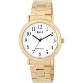 Q&Q Herren Analog Armbanduhr Edelstahl gelbgold 40 mm 3 ATM C17A-003PY