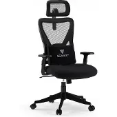 Sense7 Tone Ergonomischer Bürostuhl Schreibtischstuhl Office Chair Drehstuhl Höhenverstellbar mit Kopfstütze & Armlehnen bis 130 kg Mesh Schwarz