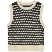 Vero Moda Pullunder in Schwarz/ Beige - M