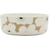 Marimekko - Oiva Unikko Schale 1500 ml, weiß / beige / light sand / dunkelgrün