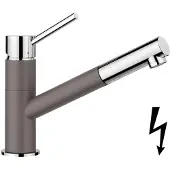 BLANCO KANO-S Küchenarmatur Wasserhahn Niederdruck vulkangrau/chrom Schlauchbrause