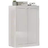 Dmora 2-türiger MehrzweckschrankEndine, Multifunktionale Möbel, Schuhschrank, Besenschrank, Italy, 78x35 h113 cm, Weiß