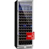 Klarstein Einbau-Weinkühlschrank, 1 Zonen Getränkekühlschrank Klein, Kleiner Weinschrank 433L, Wein-Kühlschrank Klein mit Glastür, Indoor/Outdoor Flaschenkühlschrank, Wine Fridge 165 Flaschen