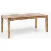 KADIMA DESIGN Rustikaler Mango-Holz Esstisch, 120 cm, Landhaus-Stil - Stilvoll mit Schnitzereien. 120x70x76 cm |
