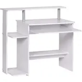 KADIMA DESIGN Computertisch: Zeitloses Design, Stauraum, Tastaturauszug, Spanplatte, Weiß. 94x48x90 cm |