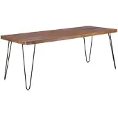 KADIMA DESIGN Esstisch "Balu" Massivholz: 4 Metallbeine, handgefertigtes Unikat, einfacher Aufbau. Braun, 200x80x76 cm |