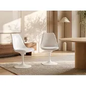 Vente-unique Stuhl 6er-Set - Polypropylen & Metall - Weiß - XAFY