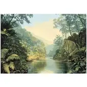 WALLARENA Fototapete Dschungel in Grün | Gr.: 200 x 140 cm
