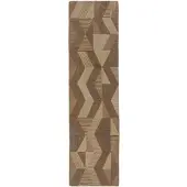 KADIMA DESIGN Wollteppich Modern Geometrisch, Handgeschnitzt, Schmutzabweisend, Für Fußbodenheizung | 60x230cm