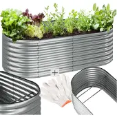 TecTake Hochbeet Flormma aus verzinktem Stahl 200 x 100 x 60 cm
