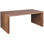 KADIMA DESIGN Schreibtisch "Teko": Massivholz Sheesham, Stauraum, abgerundete Ecken, stabil. Braun, 200x100x76 cm |