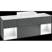 Villeroy & Boch V&B Waschtischunterschrank FINION 1600x603x501 Abdpl wh Reg gls wh/anth ma