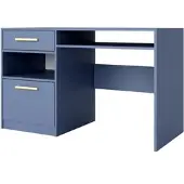 Masseno SCHREIBTISCH ELISE 125x58x82 cm Bürotisch Computertisch, Blau