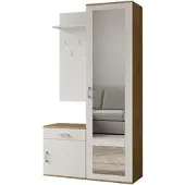 AX Living Garderobe mit Spiegel Magnola – 100 cm Breit, Artisan & Weiß