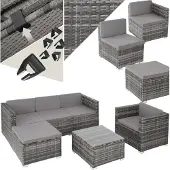 TecTake Rattan Lounge Lignano für 4 bis 5 Personen widerstandsfähig