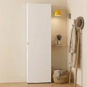 Dmora Mehrzweckschrank 1 Tür Makhado 60x200h cm Weiß 11 Böden