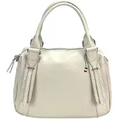 Florence Leder Tasche Damen Umhängetasche beige 12x35x27cm OTF855I2