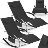 TecTake Gartenliege Taya, ergonomisch, Schwingfunktion