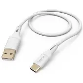 Hama Ladekabel "Flexible", USB-A - USB-C, 1,5 m, Silikon, Weiß (00201571)