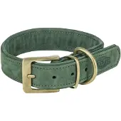 Trixie Pure collar, leather, L–XL: 52–63 cm/40 mm, sage