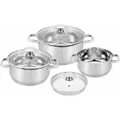 Carl Schmidt Sohn GmbH LEIPZIG 6-teiliges Topf-Set, Edelstahl rostfrei