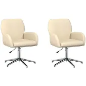 vidaXL Bürostühle 2 Stk. 54 x 58 x 90 cm Creme Stoff