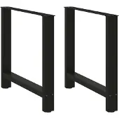 vidaXL Esstischbeine Schwarz 2 Stk. 70x(72-73) cm Stahl