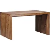 KADIMA DESIGN Schreibtisch "Teko": Massivholz Sheesham, Stauraum, abgerundete Ecken, stabil. Braun, 160x80x76 cm |