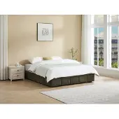 Vente-unique Bett mit Bettkasten 180 x 200 cm in Bouclé-Stoff - Grün - NULOX von YSMÉE