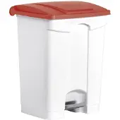 Helit Tret-Abfalleimer the step, 45 Liter, weiß/rot (5690702)