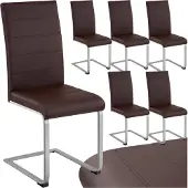 TecTake Set Schwingstuhl Bettina gepolstert mit Kunstlederbezug 41 x 52 x 99 cm