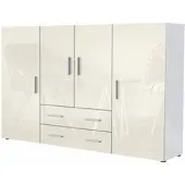 Vladon HIGHBOARD Nora Front in Creme Hochglanz