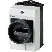 Eaton 207162 Hauptschalter, T0, 20 A, Aufbau, 4 Baueinheit(en), 6-polig, 1 Schließer, 1 Öffner, HALT-Funktion, mit schwarzem Drehgriff und