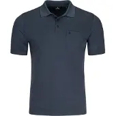 Ragman Herren Poloshirt - Oberteil, Softknit-Polo, Baumwollmischung, Brusttasche, Knopfleiste, kurz, einfarbig