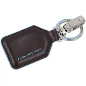 Piquadro Schlüsselanhänger Blue Square Keychain With Carabiner Hook Mogano