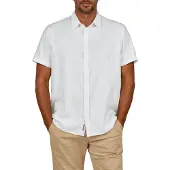 Riverso Leinenhemd Herren Kurzarm Regular Fit RIVEmilio Regular Fit Weiß 3XL