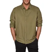 Riverso Leinenhemd Herren Langarm Regular Fit RIVFabrizio - Ivy Olive - 4XL