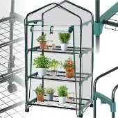 TecTake Foliengewächshaus 0,36 m³, auf Rollen 69 x 49 x 133 cm