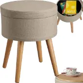TecTake - 403972 Sitzhocker Yara creme-weiß
