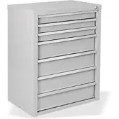 Proregal Schubladenschrank Kobra mit 7 Schubladen | HxBxT 90x70x43,5cm | Lichtgrau