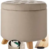 TecTake - Gepolsterter Sitzhocker Suna sandfarben - 403966