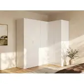 Vente-unique LISTOWEL, Weiß, Garderobe, 7 Regale, 5 Tür(en), Weiß, Partikelbord