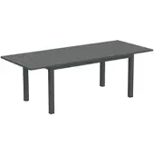 OKWISH Ausziehbarer Gartentisch Aluminium Grau 160/220x90x73 cm, wetterfest, mit Schmetterlingsmechanismus