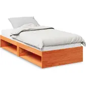 vidaXL Tagesbett mit Matratze Wachsbraun 90x200 cm Massivholz Kiefer