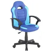 Dmora Gaming-Stühl Dfaraon, Kinder-Gaming-Sessel, Schreibtischstuhl, 56x55h89/100 cm, Blau und hellblau